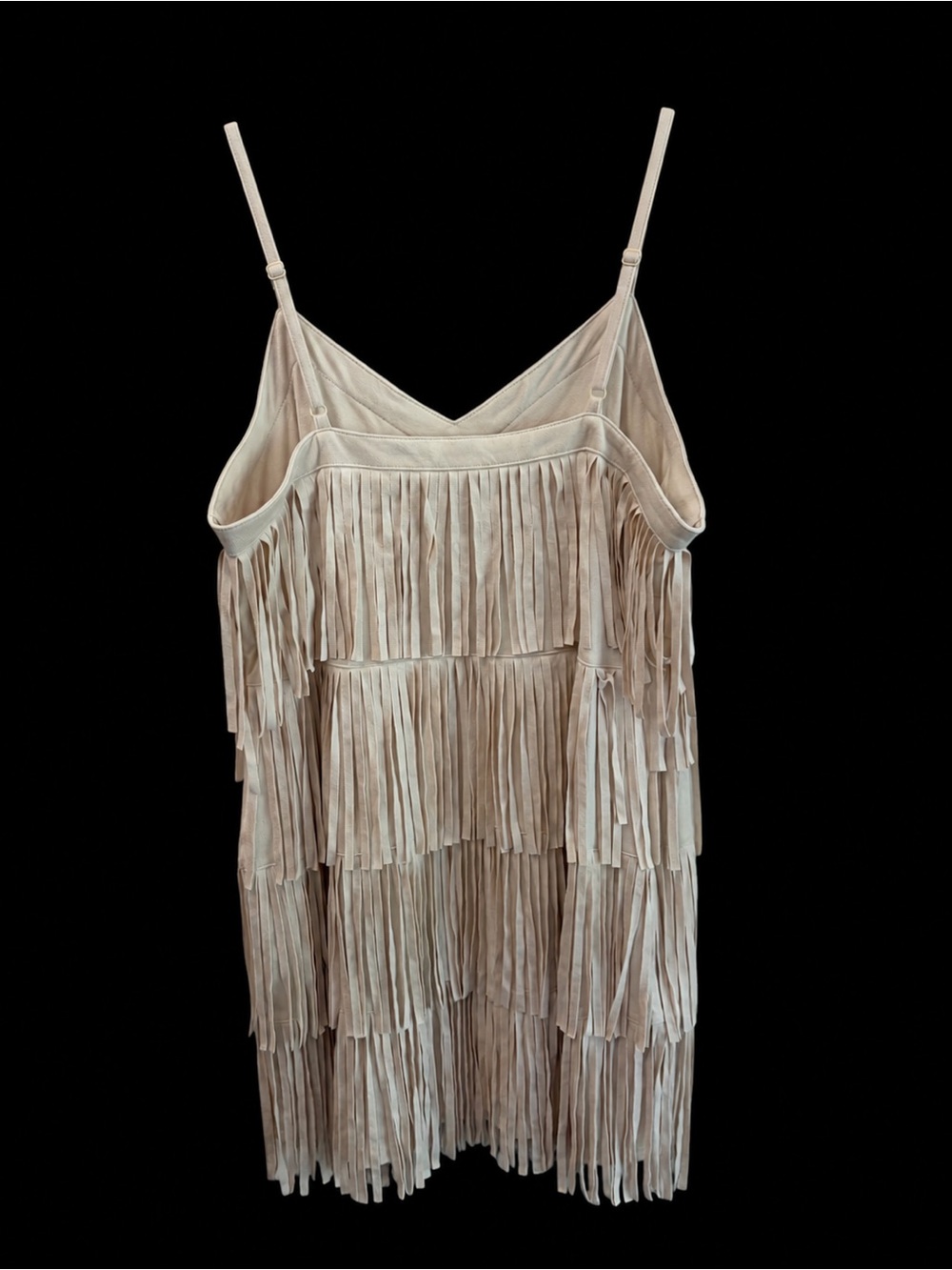 Idyllwind Brixworth Country Cowgirl Faux Suede Fringe Cream Mini Dress Medium - Picture 2 of 14